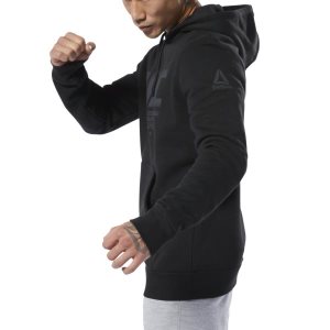 Bluza Z Kapturem Męskie Reebok UFC Fan Gear Czarne PL 15DLUYN